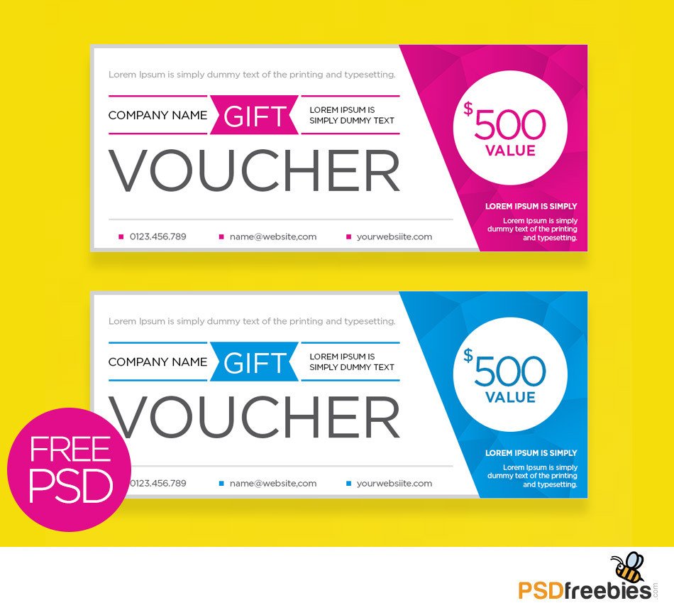 Clean and Modern Gift voucher template PSD PSDFreebies