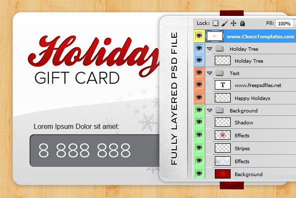 Holiday Gift Card PSD Template Free PSD Files
