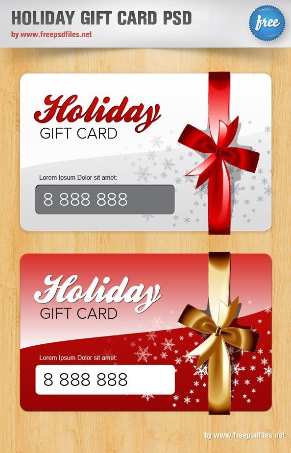 Holiday Gift Card PSD Template Free PSD Files
