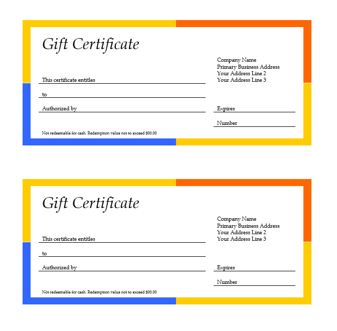 Google Docs Gift Certificate Template