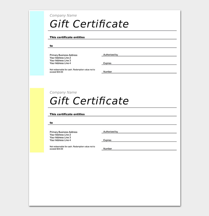 44 Free Printable Gift Certificate Templates for Word & PDF