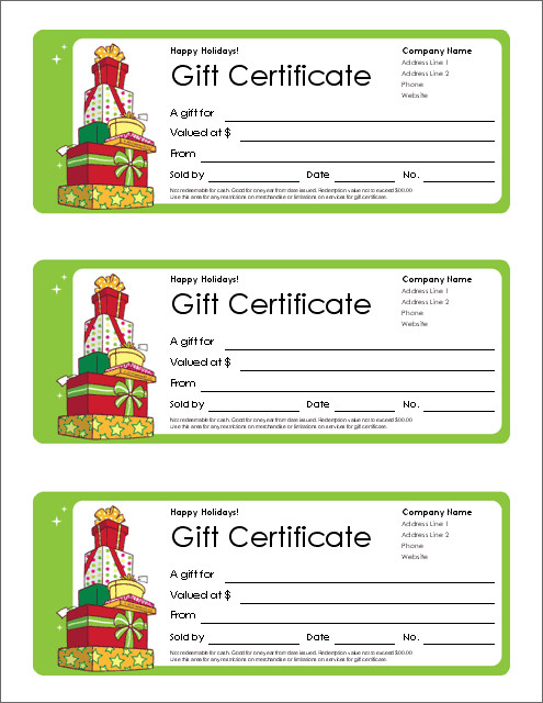 Free Gift Certificate Template and Tracking Log