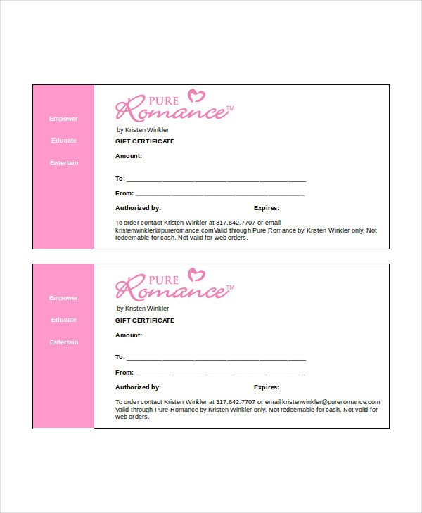 Gift Certificate Template Word 9 Free Word Documents