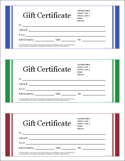 Free Gift Certificate Template and Tracking Log