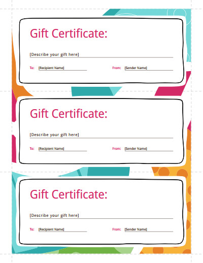 Gift Certificate Template Free Download Create Fill