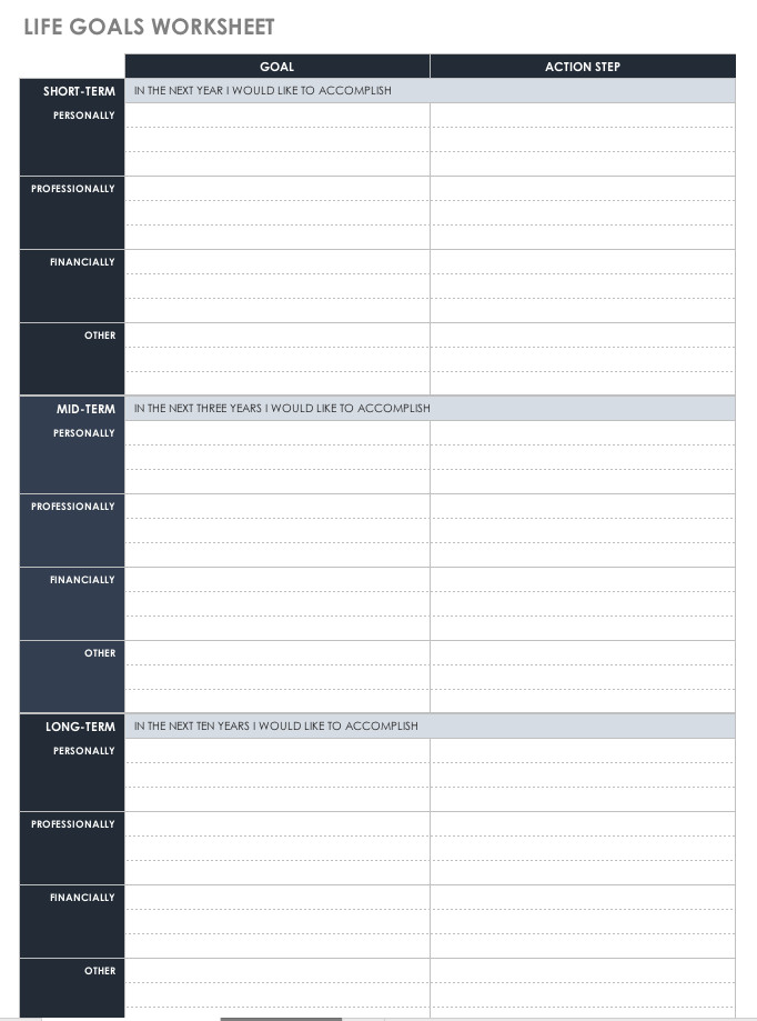 Free Goal Setting and Tracking Templates