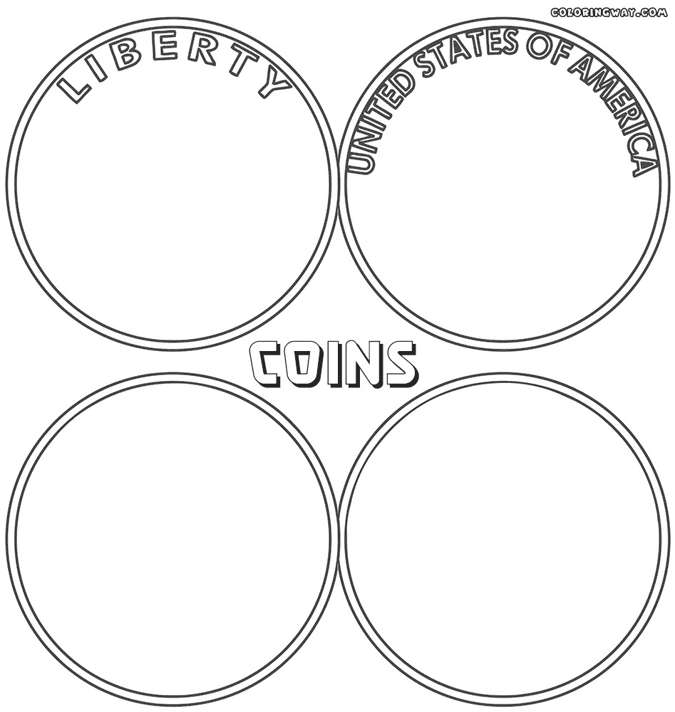Coins Coloring Page Coloring Home