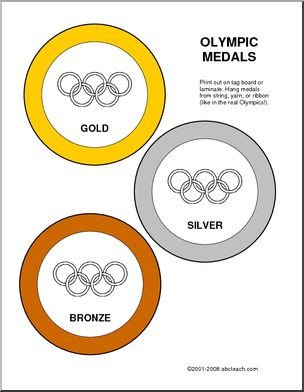 Award Olympic Medals Gold silver and bronze colored