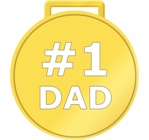 Gold medals 1 Dad in white free printable