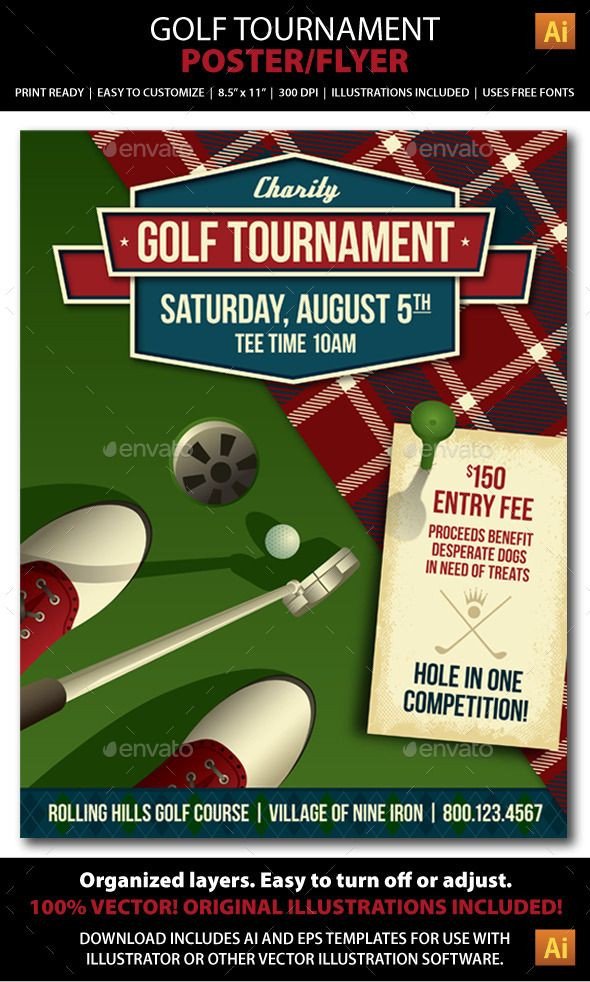 Golf Tournament Event Poster or Flyer Sports Events