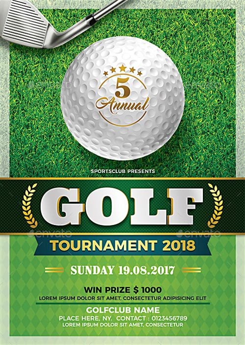 Golf Tournament Flyer Template Flyer for Sport Events