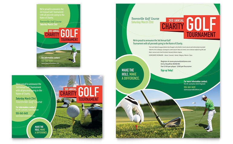 Golf Tournament Flyer & Ad Template Word & Publisher
