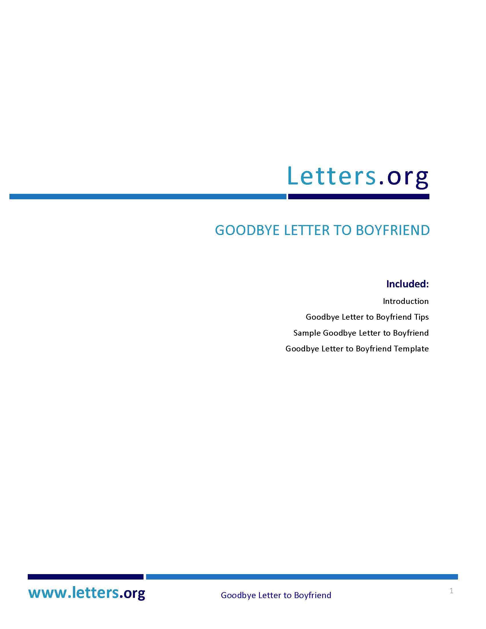 Goodbye Break Up Letter PDF PDF Format