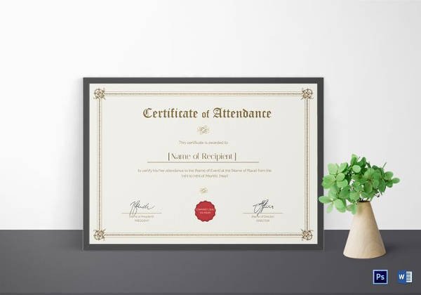 16 Attendance Certificate Template Download Free