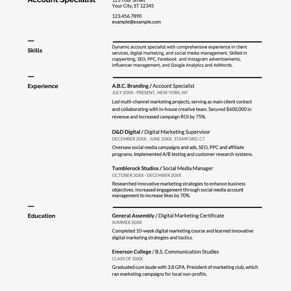 Professional Resume Templates From Google Docs