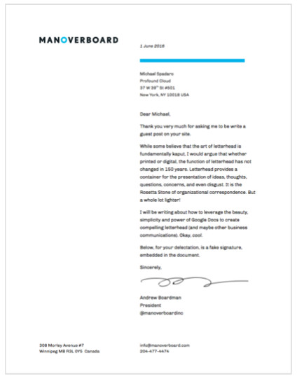 Creating Beautiful and Functional Letterhead in Google