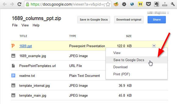 How to Open PowerPoint Templates in a Zip using Google