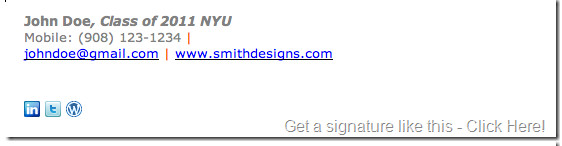 Email Signature for a Graduate student