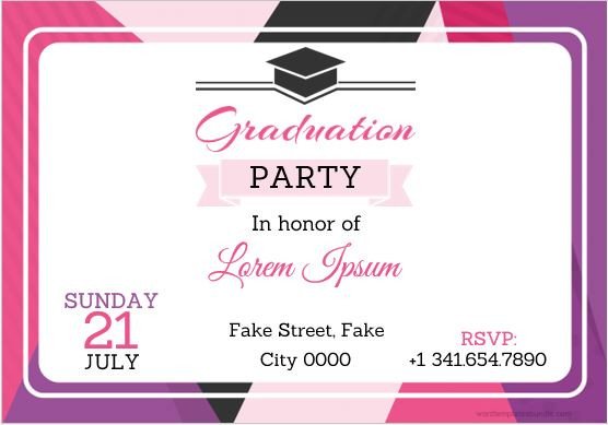 10 Best Graduation Party Invitation Card Templates MS Word