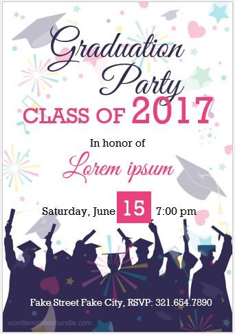 10 Best Graduation Party Invitation Card Templates MS Word
