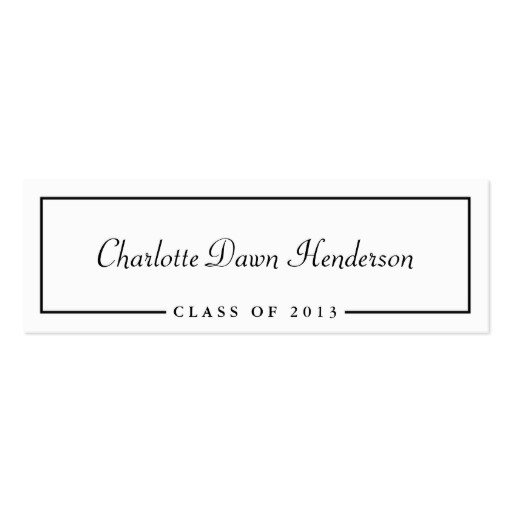 Graduation announcement name card border Class of Pack