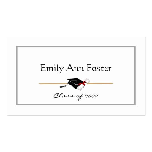 Personalized Graduation Name Cards Double Sided Standard