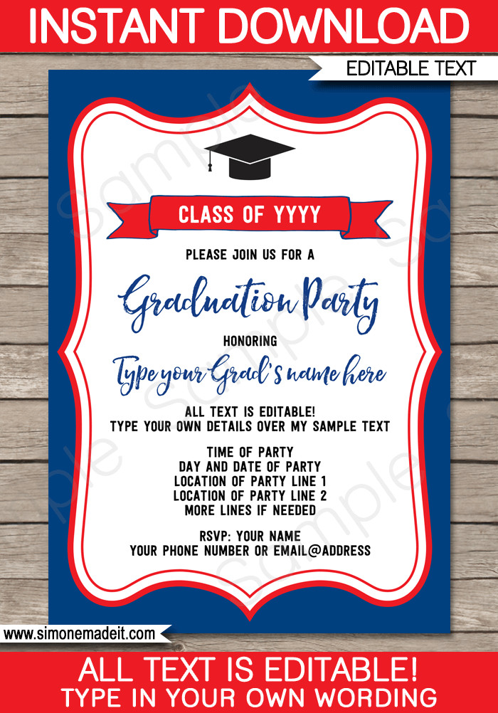 Graduation Party Invitations Template