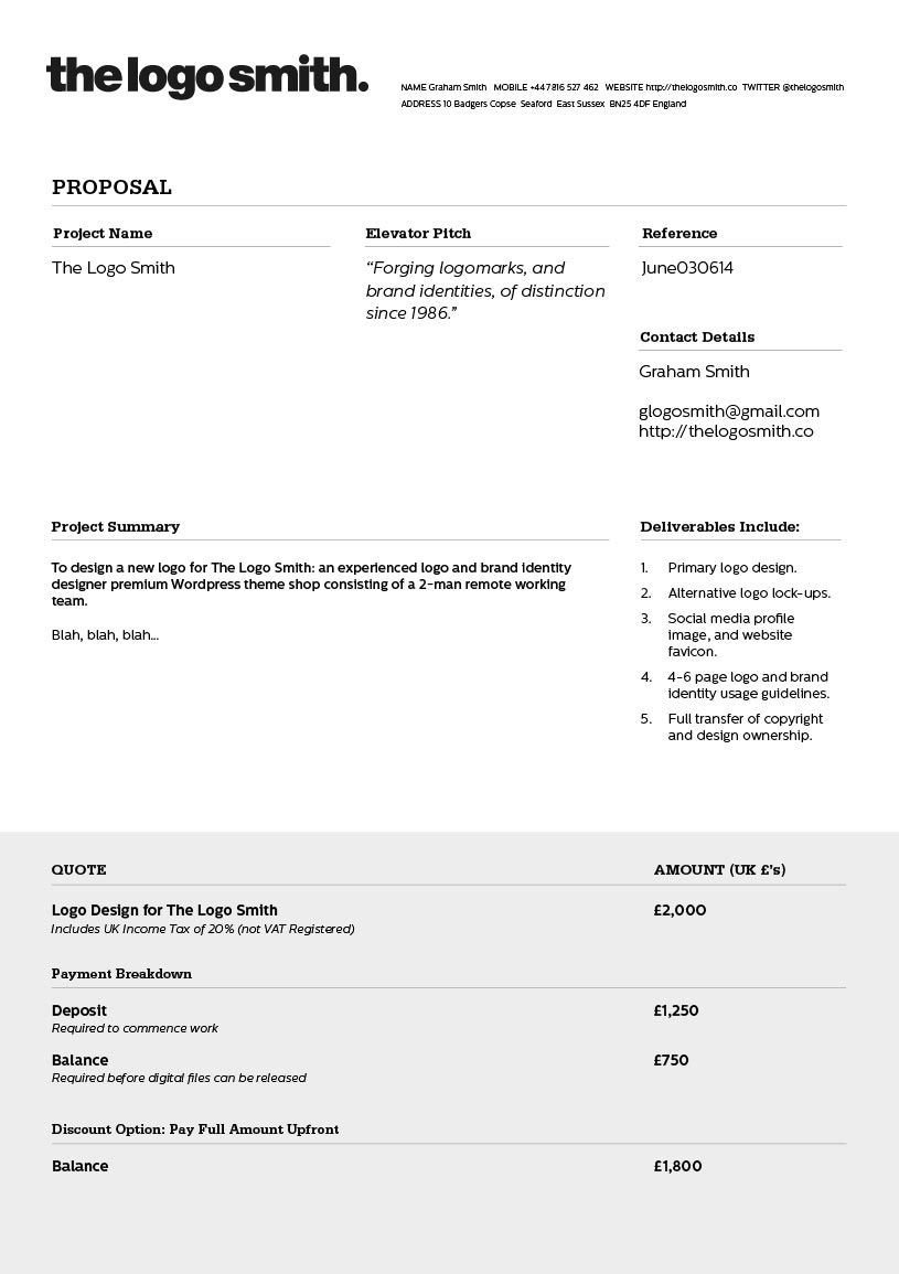 Logo Design Proposal Invoice Template To Download