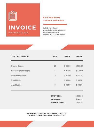 Customize 203 Invoice templates online Canva