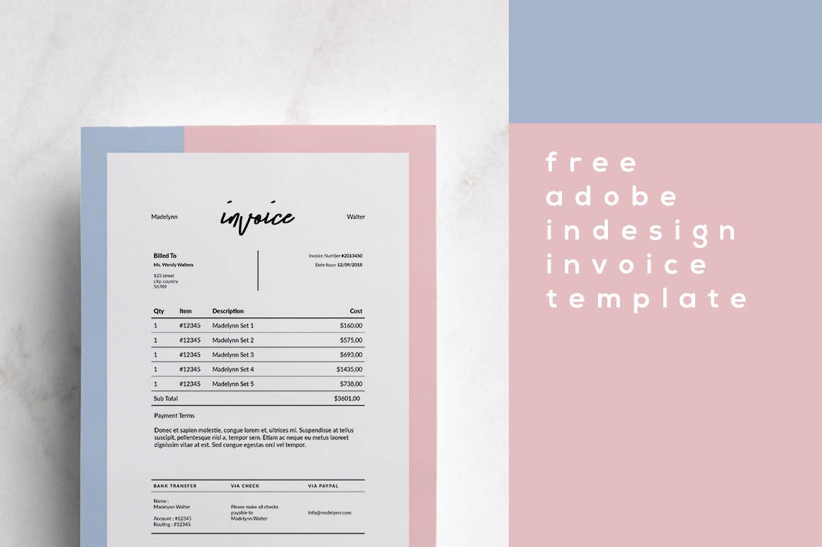 Free InDesign Invoice Template