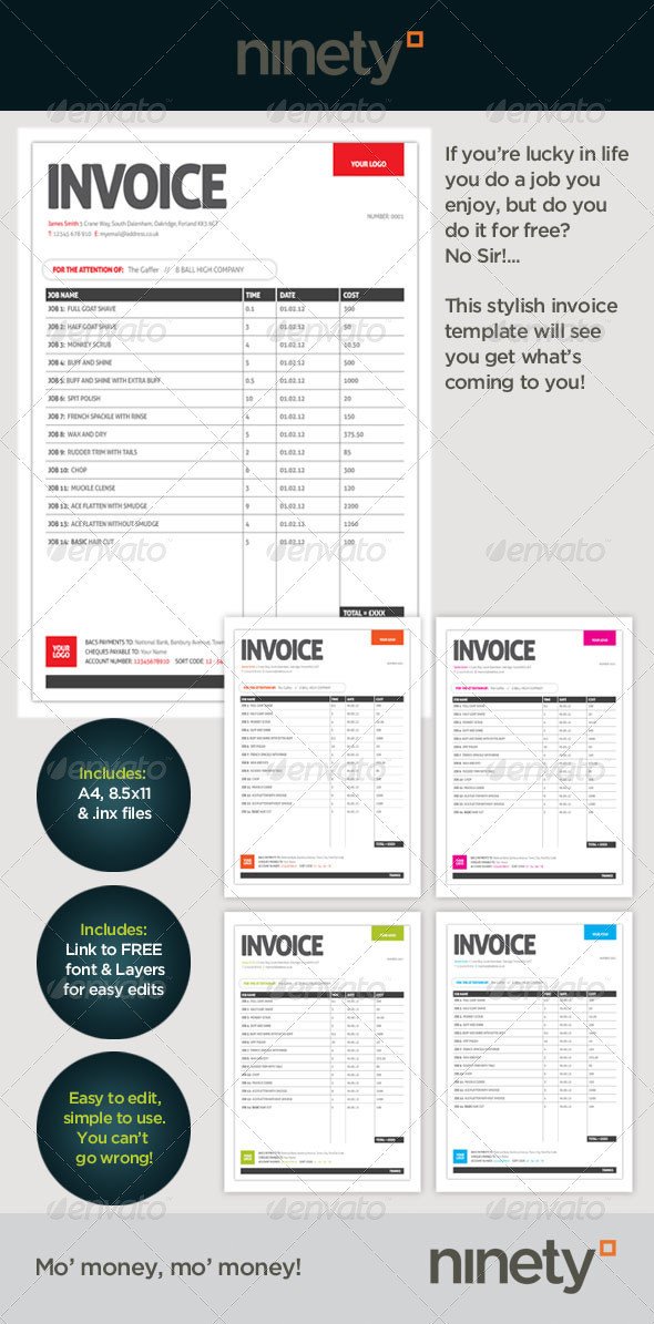 Generic Invoice Template by ninetydegrees