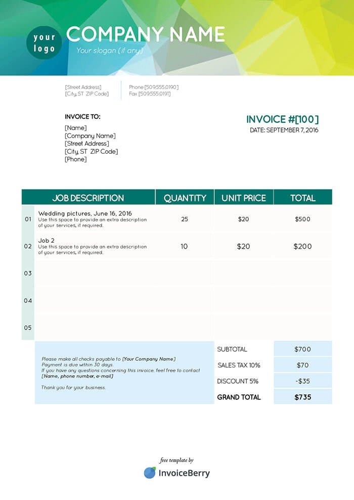 Graphic Design Invoice Template Indesign 10 Exciting Parts