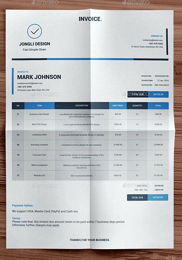 InDesign Invoice Template