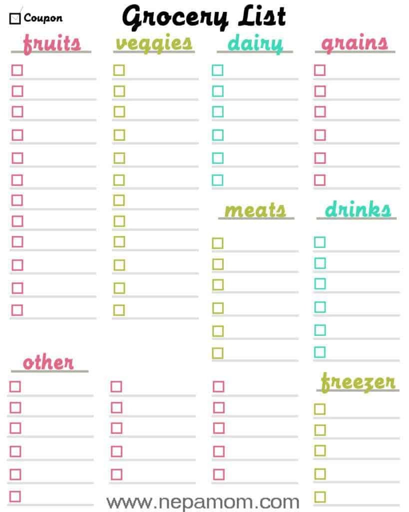 21 Free Grocery list Template Word Excel Formats