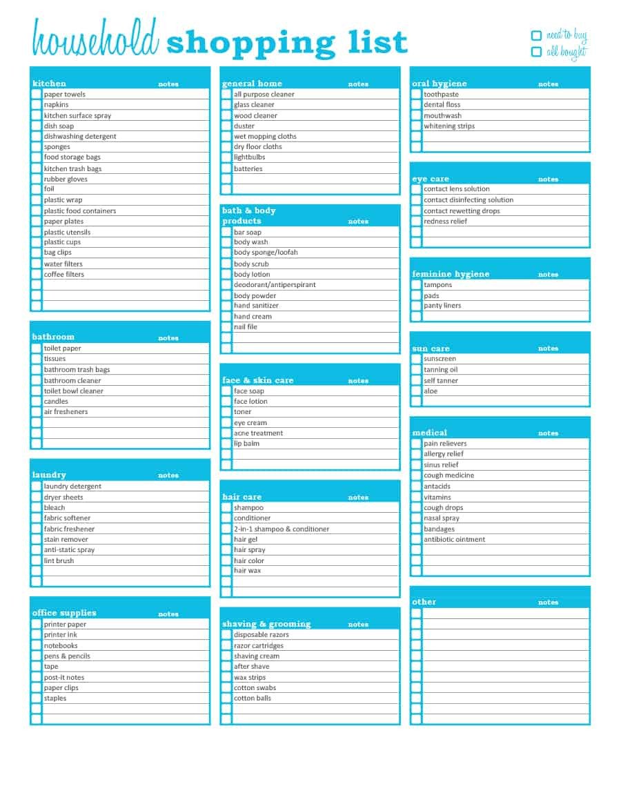 40 Printable Grocery List Templates Shopping List