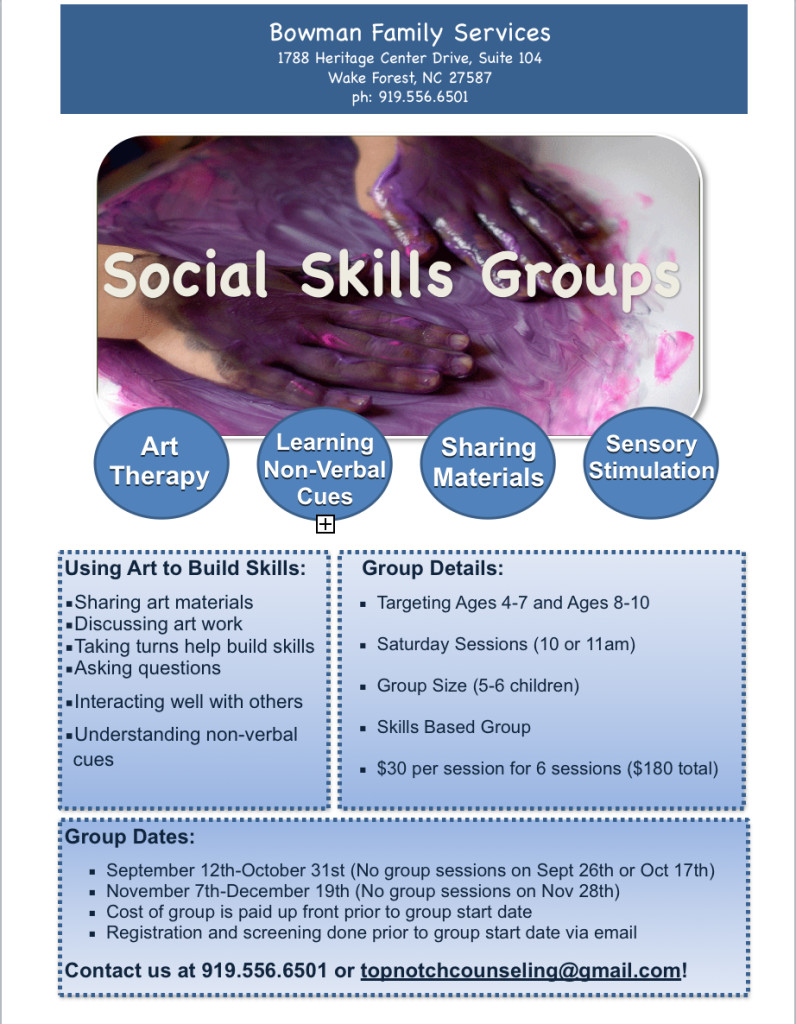 Social Skills Workshops & Groups Wake Forest Counselors
