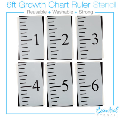 Reusable Growth Chart Ruler Stencil 6 foot template