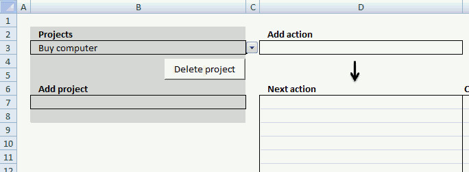 Excel template Getting Things Done [VBA]
