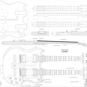 Gibson Double Neck ESD 1275 Guitar Templates