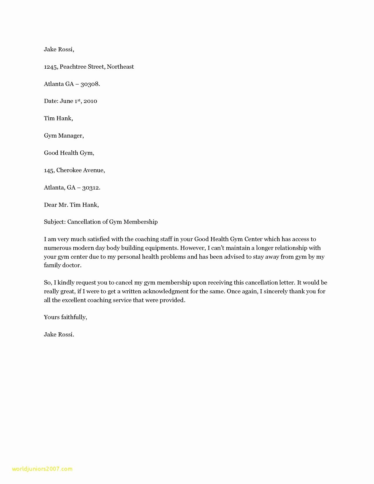 Gym Membership Cancellation Letter Examples Daily Roabox