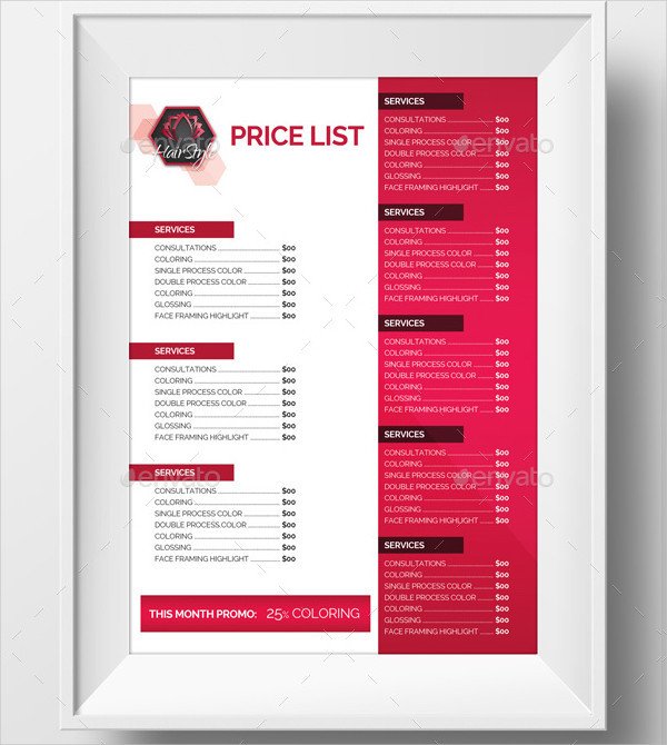 23 Printable Price List Templates Free & Premium Download