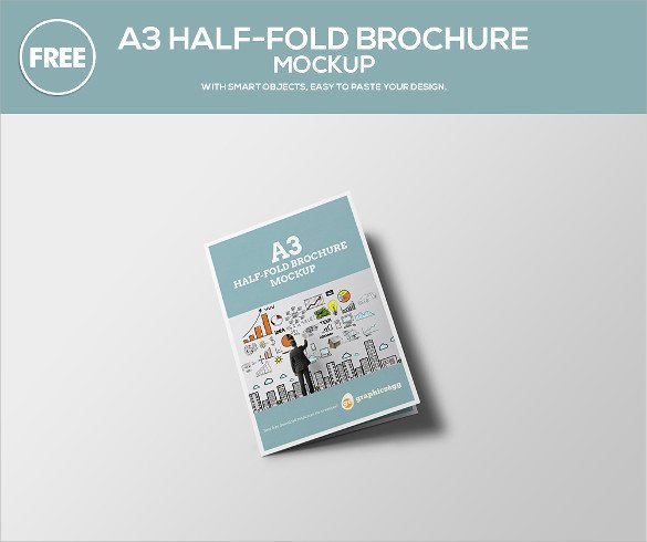26 Half Fold Brochures 25 PSD Vector EPS