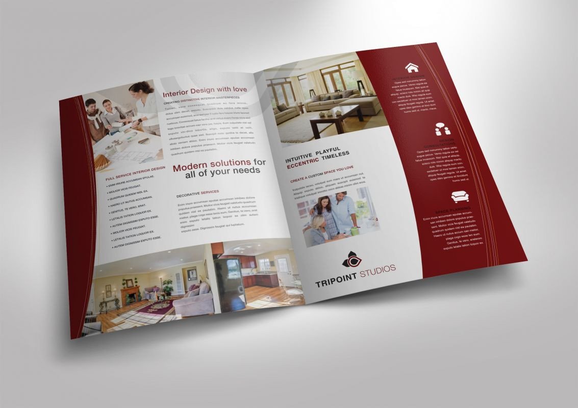 Half Fold Brochure template for Design pany Marketing