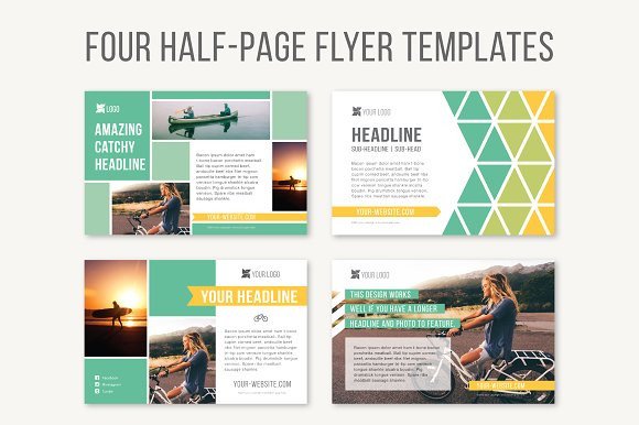 Four Half Page Flyer Templates Templates on Creative Market
