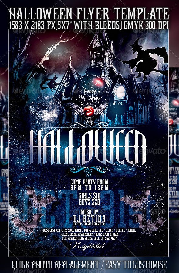 23 Wicked Halloween PSD Flyer Templates