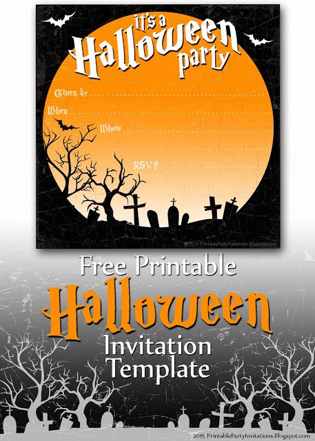 Free Printable Party Invitations Spooky Graveyard