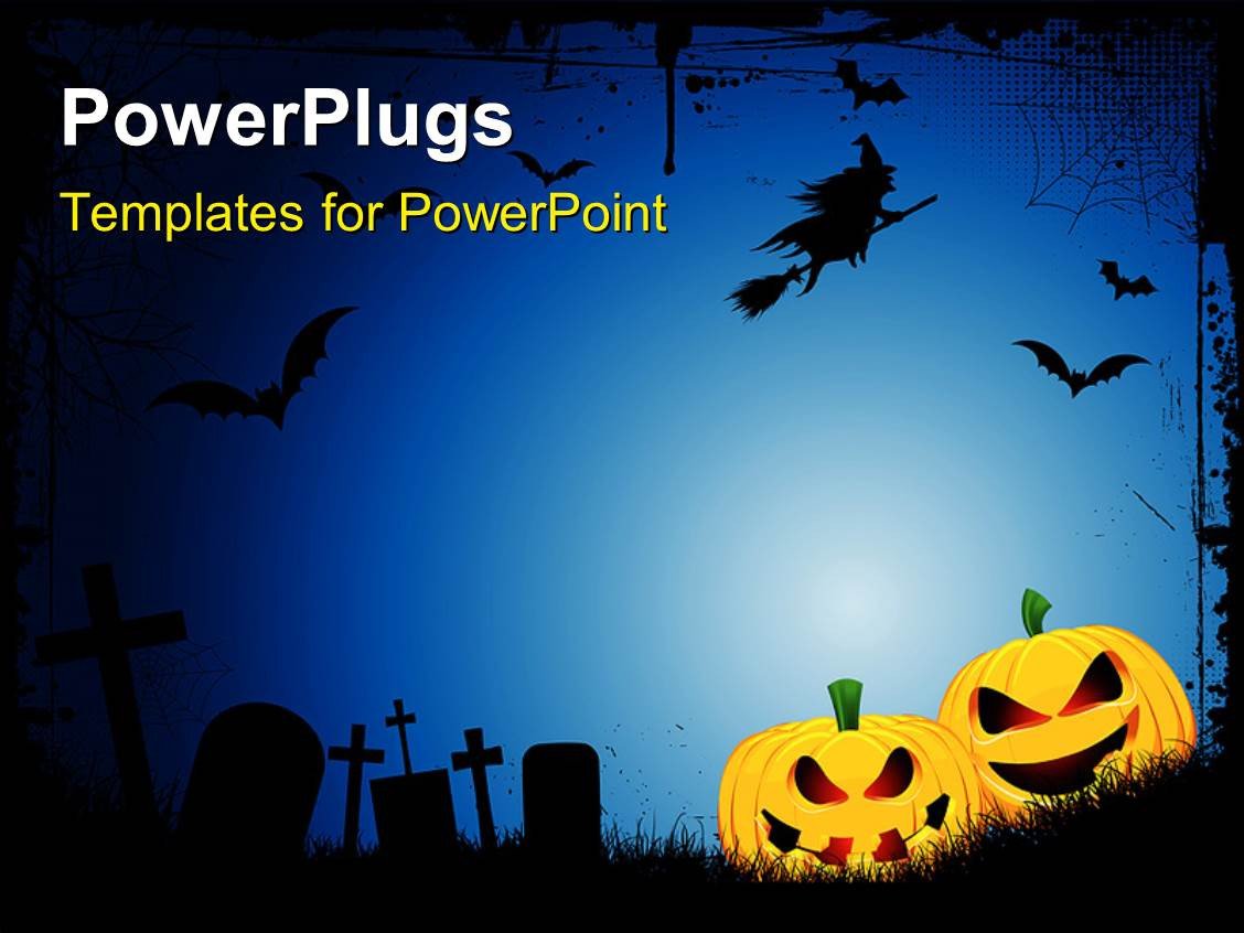 PowerPoint Template Spooky Halloween background with