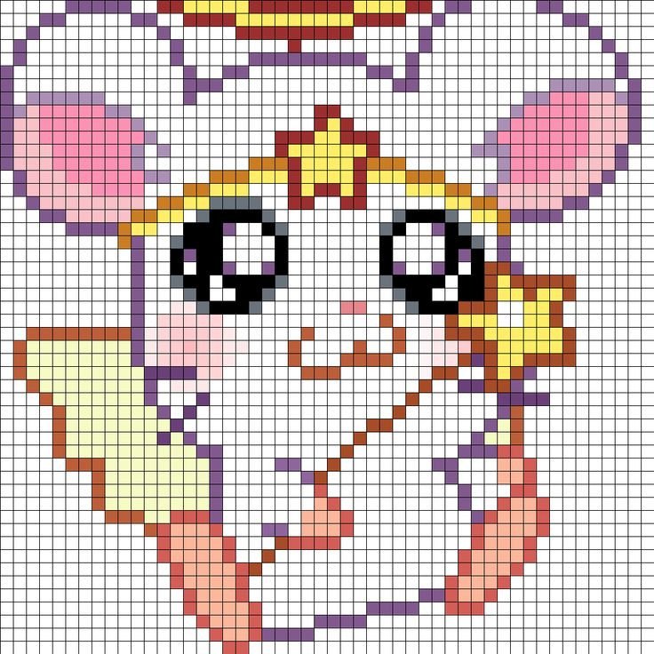 Cute Angel Hamster Part 1 Perler Bead Pattern Bead