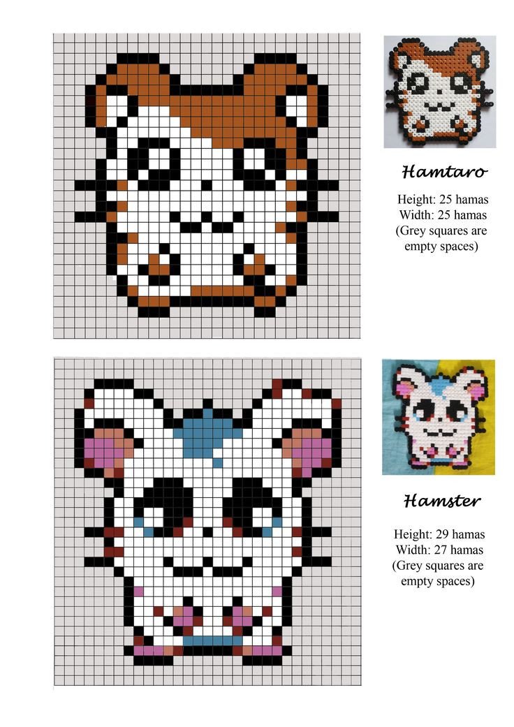 Hamtaro hamster pet hama beads pattern