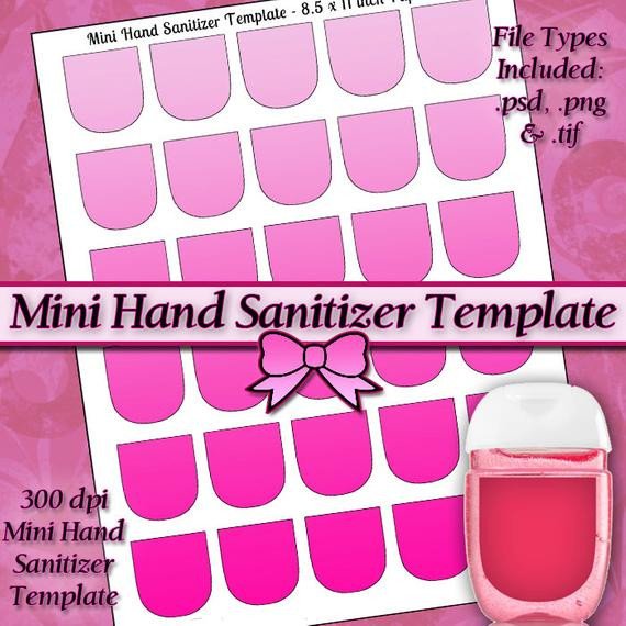 NEW Mini Hand Sanitizer Label DIGITAL Collage Sheet TEMPLATE